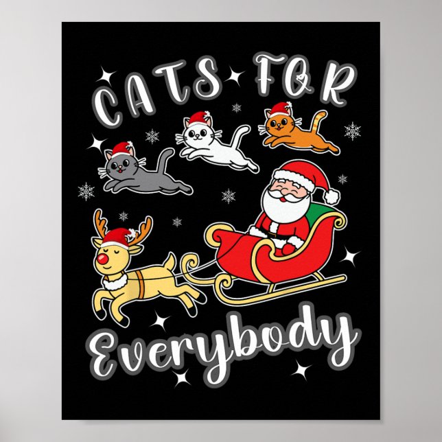 Katt för alla, leksakskläder för Santa Julafton Poster (Framsidan)