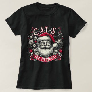Katt för alla, lustigt, läskigt, god jul t shirt