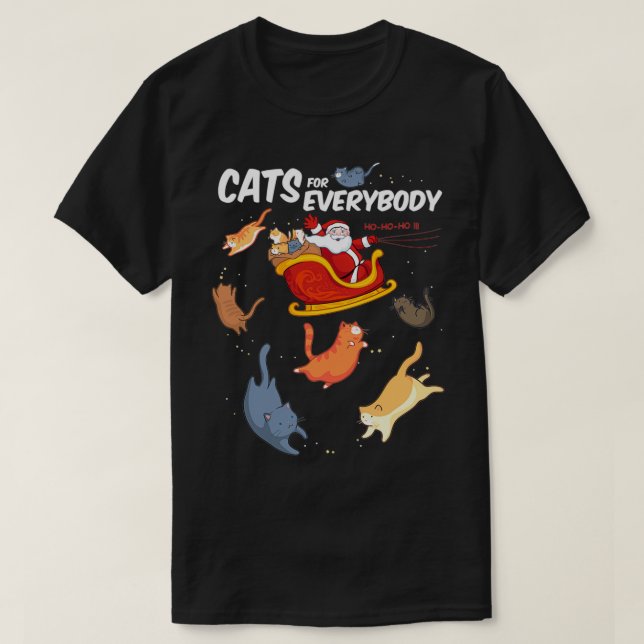 Katt för alla roliga Chirstmas Cat T Shirt (Design framsida)