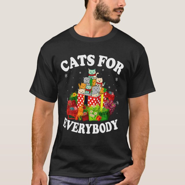 Katt för alla Santa Cat Julgran T Shirt (Framsida)