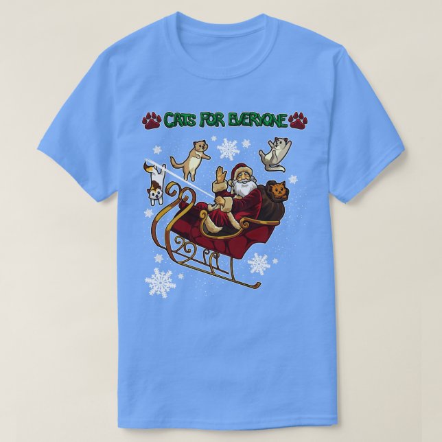 Katt för alla Santa Ge vid Kittens T Shirt (Design framsida)