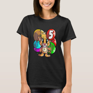 Katt för barn 5 år Barn 5:e födelsedagen T Shirt