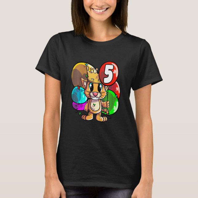 Katt för barn 5 år Barn 5:e födelsedagen T Shirt (Framsida)