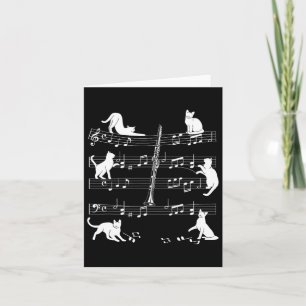 Katt för Cat Loving Clarinet Player Kort