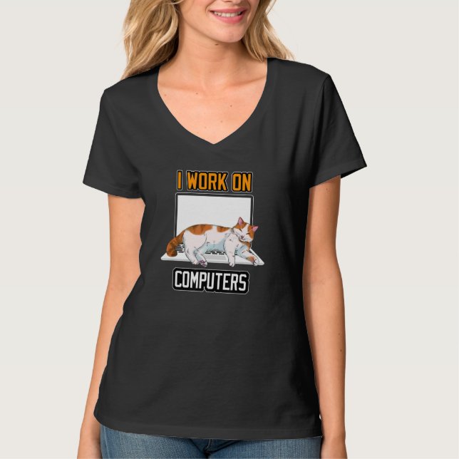 Katt för datorapplikationer t shirt (Framsida)
