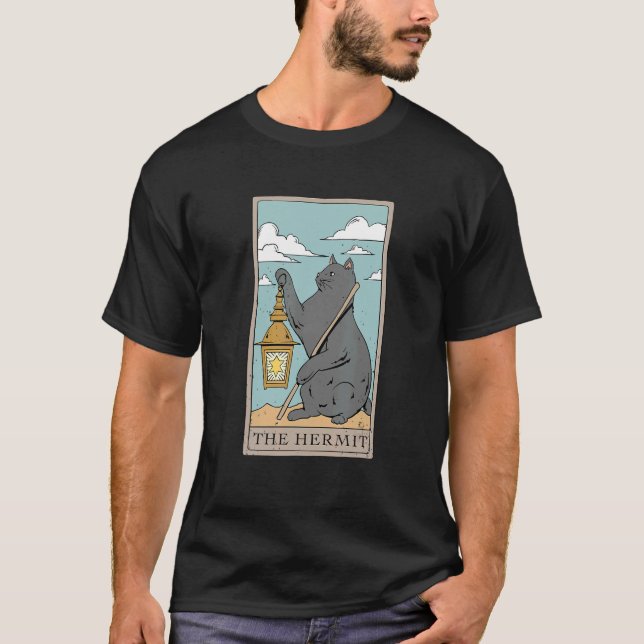 Katt för ett Tarot Card-läsare T Shirt (Framsida)