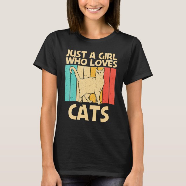 Katt för flickor Katt Pet Animal T Shirt (Framsida)