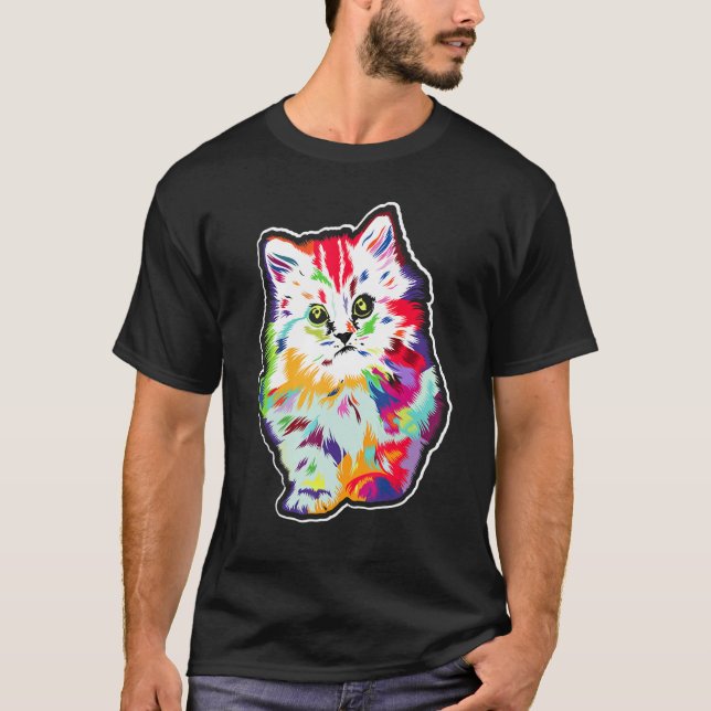 Katt för flickor, kvinnor, barn, Kattunge, Dam T Shirt (Framsida)