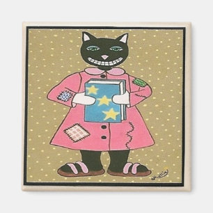 KATT för Folk konst Magnet