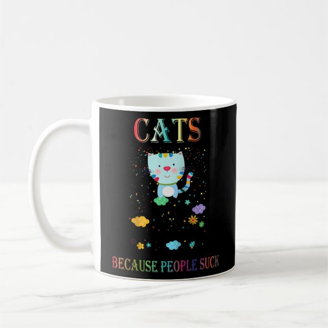 Katt för folk Suck Raglan Kaffemugg (Vänster)