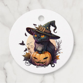 Katt för Halloween Gåvor Etiketter