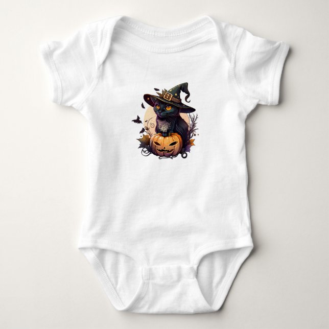 Katt för Halloween T Shirt (Framsida)