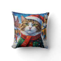 Katt för julen i Santa Hat