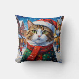 Katt för julen i Santa Hat Kudde