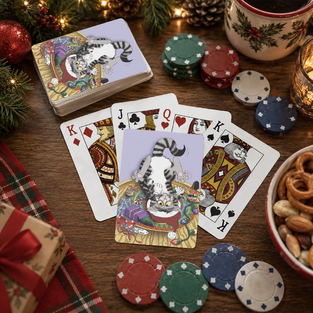 Katt för julklapp casinokort (Skapare uppladdad)