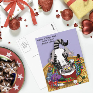 Katt för julklapp vykort