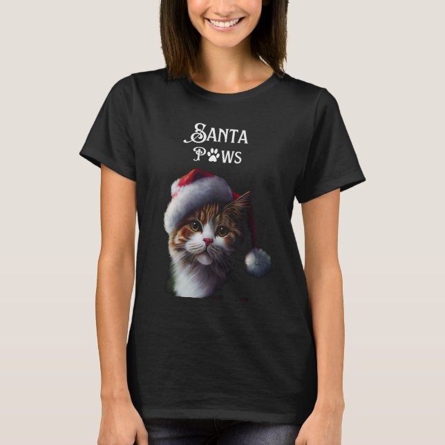 Katt för jultomten Tassar T Shirt (Framsida)