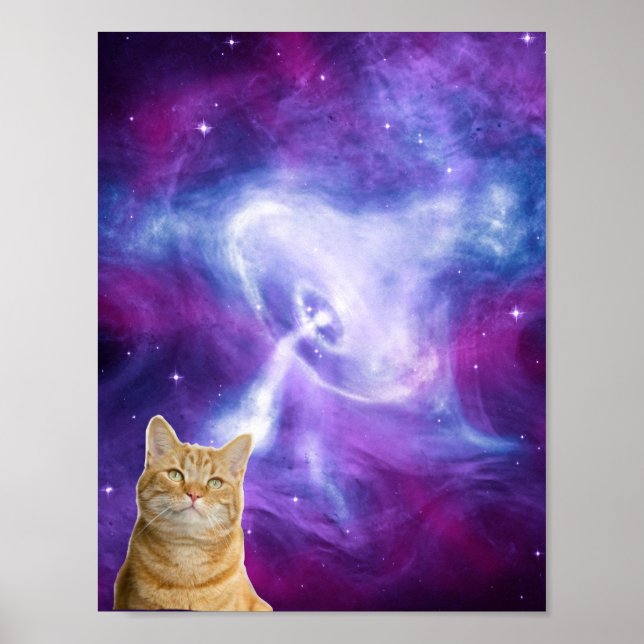Katt för kosmiskt galaxområde poster (Framsidan)