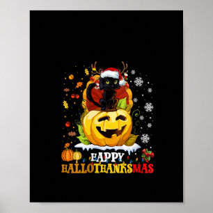 Katt för kvinnor Halloween och God jul Poster