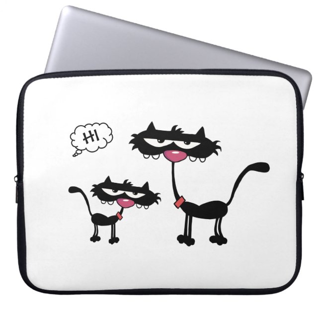 Katt för ljudtecken laptop fodral (Framsidan)