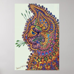 Katt för Louis Wain fantasitapet Poster