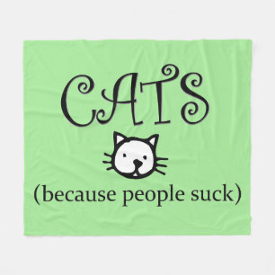 Katt för People Suck Fleecefilt