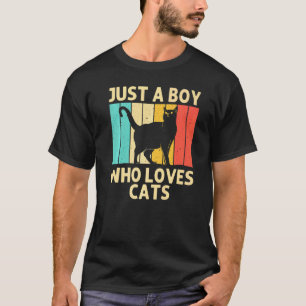Katt för pojkar barn svart katt kattperson katter t shirt