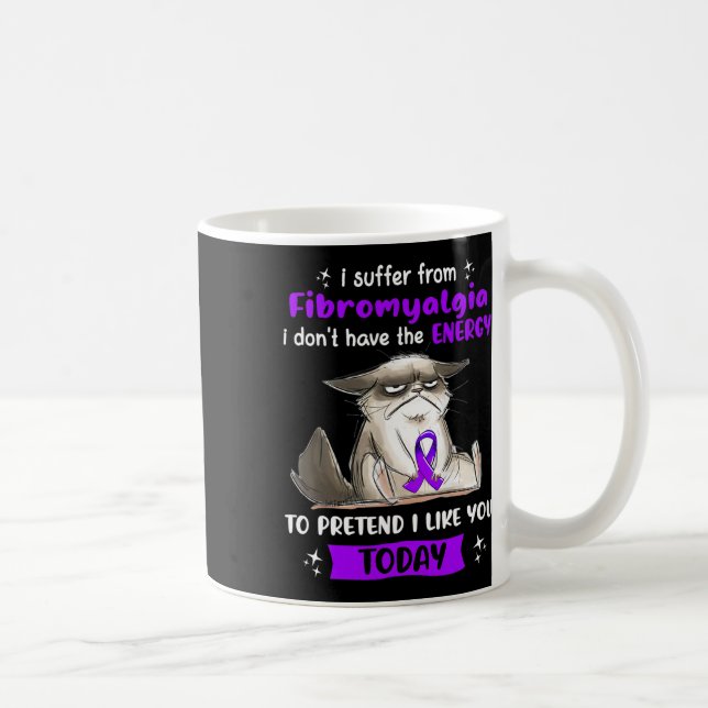 Katt för Roligt av medvetenheten om fibromyalgi Kaffemugg (Höger)