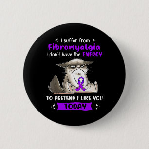 Katt för Roligt av medvetenheten om fibromyalgi Knapp