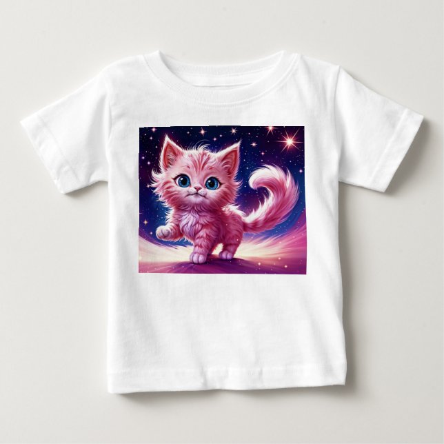 Katt för rosa av kosmetiska djur kattdjur modernt  t shirt (Framsida)
