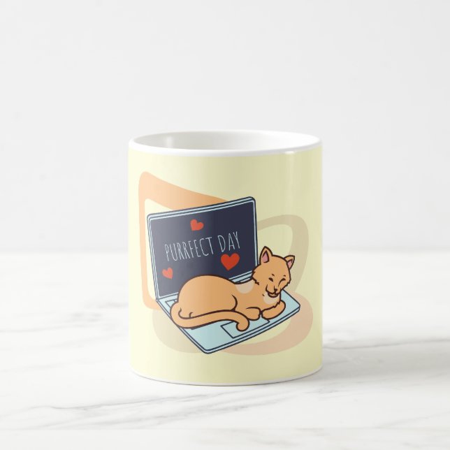 Katt för slumrande dator kaffemugg (Center)