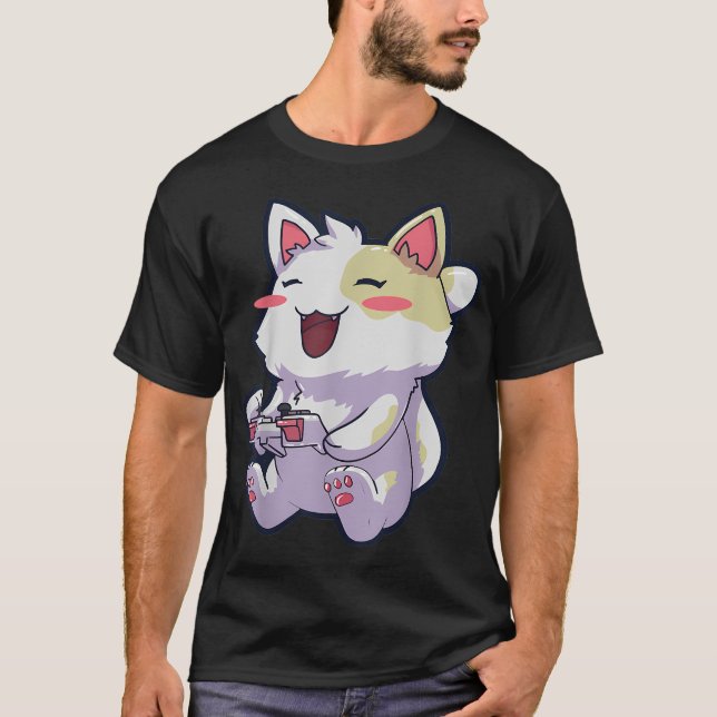 Katt för spel i animeringsspel t shirt (Framsida)