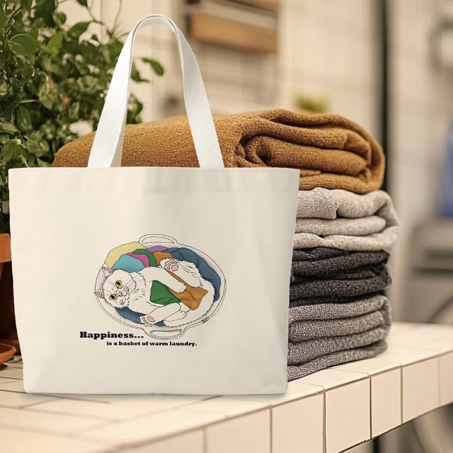 Katt för tvätt-dagen jumbo tygkasse (Skapare uppladdad)