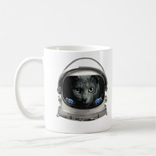 Katt för utrymmehjälmastronaut kaffemugg
