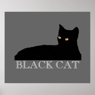 Katt för vägg, teckning poster