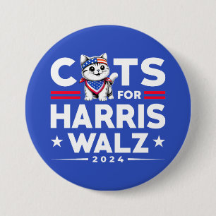 Katt för valet i Harris Walz 2024 kampanj Knapp