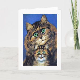 Katt för vintageLouis Wain mor med kattungekortet Kort