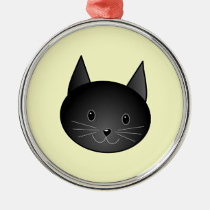 Katt. Förtjusande svart kitty. Julgransprydnad Metall