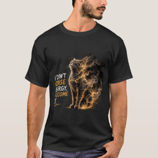 Katt Förvandlas Till Energirök Konst T Shirt