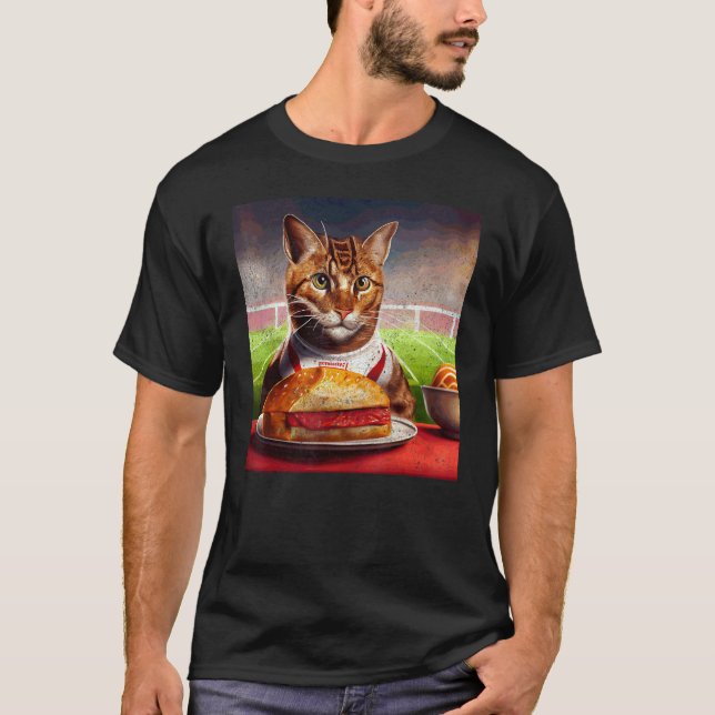 Katt Fotbollstek T Shirt (Framsida)