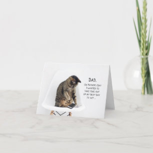 Katt från fars dag Mobil från dotter Kort