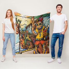 Katt från handelshamn för fiske fleecefilt