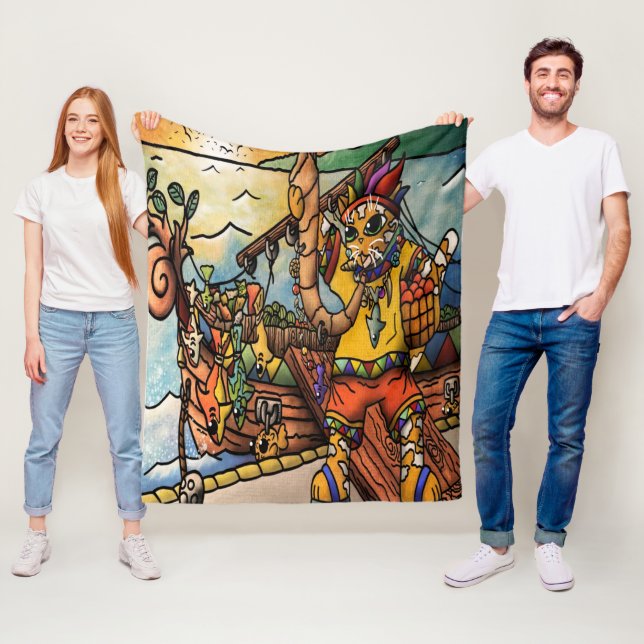 Katt från handelshamn för fiske fleecefilt (På plats)