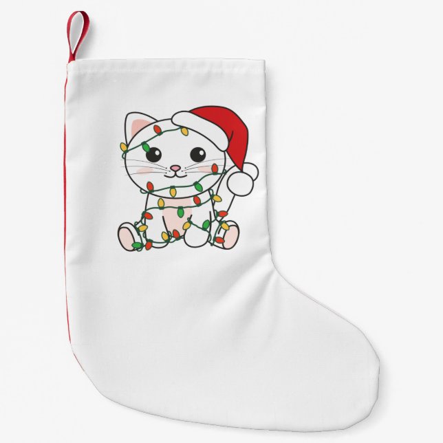 Katt från julvintern liten julstrumpa (Framsidan)