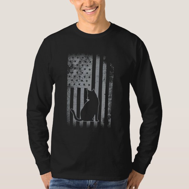 Katt från Kärlek med USA: s sida från Cat Holder T Shirt (Framsida)
