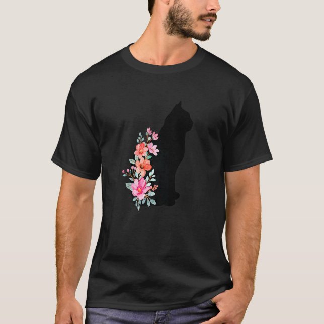 Katt från kattunge i kattunge i Kattunge med blomm T Shirt (Framsida)