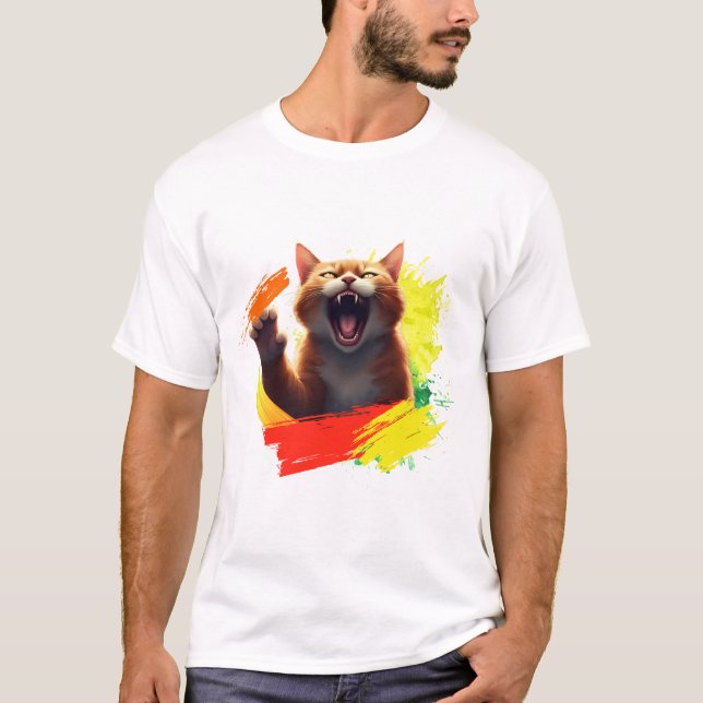 Katt från klo djävulen t shirt (Framsida)