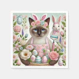 Katt från påsk med ägg pappersservett