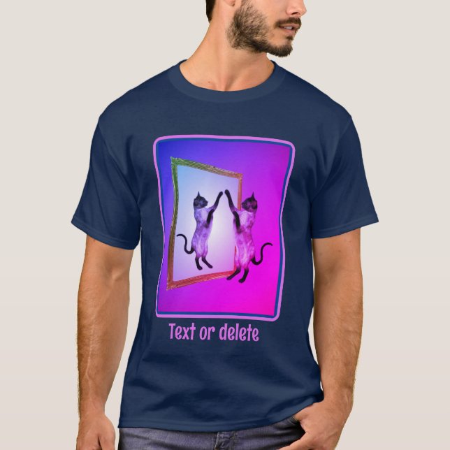 Katt från Siamese i A Spegel Personlig T Shirt (Framsida)