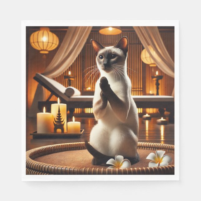 Katt från Siamese i Spa Pappersservett (Framsidan)